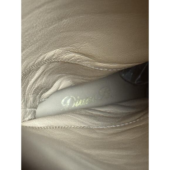 Diane B Boots Womens Size 9 Tan Suede Over Knee Fringe Made in Italy Block Heel - Picture 16 of 16